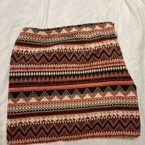 Red Skirt w/ Aztec Design